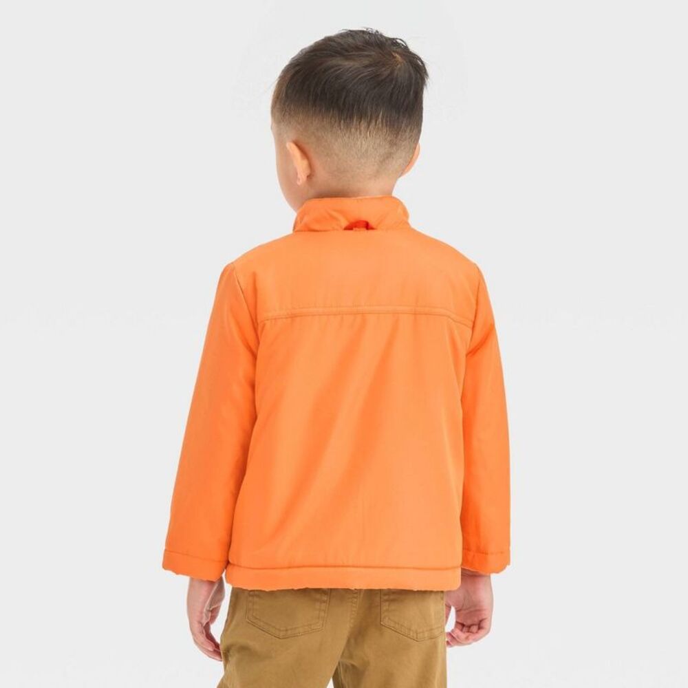 Cat & Jack - Infant Kids Winter Puffer Windbreaker 3 Orange - Picture 4 of 4